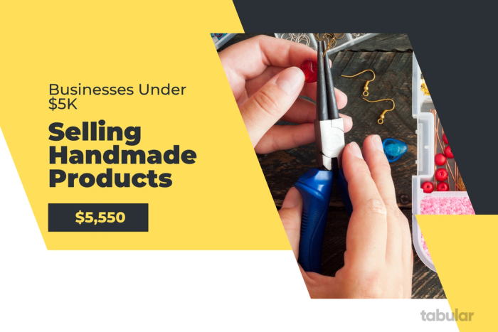 Business under 5k - selling handmade products.